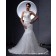 A-line High Neck Chapel Lace Zipper Sleeveless Ivory Organza / Satin Empire Wedding Dress