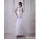 A-line Empire Lace Zipper Scoop Satin / Lace Sweep Sleeveless Ivory Wedding Dress