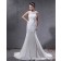 Jewel Empire A-line Applique / Beading / Sash Chiffon Ivory Sleeveless Court Zipper Wedding Dress