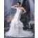 Sleeveless Empire Beading / Ruffles / Cascading-Ruffles Strapless Cathedral A-line Organza / Satin Ivory Zipper Wedding Dress