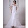 Ivory Zipper Empire A-line Off-the-shoulder Beading / Lace Court Sleeveless Organza / Satin Wedding Dress