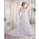 Empire A-line Zipper Ivory Sleeveless Court One Shoulder Beading / Cascading-Ruffles Organza Wedding Dress
