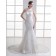 Lace Up Applique / Beading Mermaid Dropped Ivory Sleeveless Court Tulle / Satin Jewel Wedding Dress