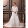 V Neck Lace Court Applique / Beading Dropped Sleeve Long Ivory Zipper A-line / Plus Size Wedding Dress