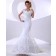 Mermaid Cathedral Sweetheart Dropped Ivory Applique / Lace / Ruffles Satin / Lace Sleeveless Zipper Wedding Dress