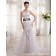 Ruffles / Beading / Applique / Sash Dropped Cathedral Satin / Tulle Mermaid Zipper Sleeveless Sweetheart Ivory Wedding Dress