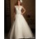 Lace / Tulle Chapel A-line Ruffles / Hand Made Flower Sleeveless V Neck Empire White Backless Wedding Dress