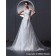 Halter Dropped Sleeveless Applique / Beading / Ruffles White Organza Zipper A-line Chapel Wedding Dress