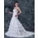 Dropped Ivory Sleeveless Lace Up Sweep Taffeta Strapless Mermaid Ruffles / Beading / Applique Wedding Dress