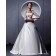 Long Beading / Embroidery / Ruffles Lace Up White Court Sleeve Square Satin Dropped A-line Wedding Dress