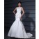 Applique / Beading / Bowknot Sleeveless Empire Bateau Zipper Lace / Satin Court Ivory Mermaid Wedding Dress