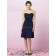 Flowers/Sash Natural Dark-Navy Zipper A-line Bridesmaid Dress