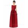 Zipper Dropped Red Floor-length A-line Bridesmaid Dress