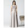 Satin Sleeveless Natural Floor-length Zipper Bridesmaid Dress