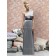 Zipper Floor-length Elastic-Satin Silver Ruffles/Sash Bridesmaid Dress