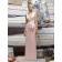 Ruffles Elastic-Satin Sheath Pink Sleeveless Bridesmaid Dress