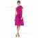 High-Neck Sleeveless Fuchsia Dropped Knee-length Bridesmaid Dress