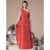 Draped Sleeveless Floor-length Red Natural Bridesmaid Dress