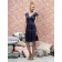 Satin-Chiffon V-neck A-line Knee-length Empire Bridesmaid Dress