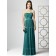 Blue Zipper Draped/Ruffles A-line Strapless Bridesmaid Dress