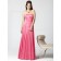 Elastic-Satin Draped A-line Zipper Pink Bridesmaid Dress