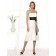 Ivory Sleeveless Knee-length Strapless Empire Bridesmaid Dress