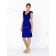 Royal-Blue Sleeveless A-line Chiffon V-neck Bridesmaid Dress