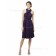 High-Neck Grape Zipper Knee-length Draped/Ruffles/Sash Bridesmaid Dress