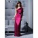 Fuchsia Natural Elastic-Satin One-Shoulder Ruffles/Sash Bridesmaid Dress