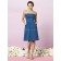 Strapless Ruffles Blue Taffeta Zipper Bridesmaid Dress