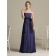 A-line Strapless Royal-Blue Draped/Ruffles/Sash Zipper Bridesmaid Dress
