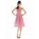 Zipper Knee-length Pink Draped Natural Bridesmaid Dress