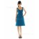 A-line Blue Draped Empire Zipper Bridesmaid Dress