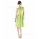 Taffeta Zipper High-Neck Green Draped/Ruffles Bridesmaid Dress