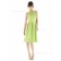 Taffeta Zipper High-Neck Green Draped/Ruffles Bridesmaid Dress