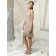 Champagne Natural Chiffon Flowers/Ruffles Zipper Bridesmaid Dress