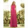 High-Neck Fuchsia Sleeveless Natural Chiffon Bridesmaid Dress