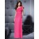 Fuchsia Sheath Sleeveless Floor-length Draped/Flowers/Ruffles Bridesmaid Dress