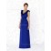 Royal-Blue A-line Straps Zipper Floor-length Bridesmaid Dress