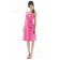 Pink Zipper Taffeta Strapless Knee-length Bridesmaid Dress