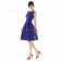 Satin Zipper Bateau Royal-Blue Natural Bridesmaid Dress