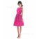 Fuchsia Bateau Knee-length Zipper Draped/Ruffles Bridesmaid Dress