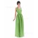 Draped/Ruffles/Sash Green Sleeveless Natural Floor-length Bridesmaid Dress