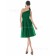 Dark-Green Satin A-line Sleeveless Knee-length Bridesmaid Dress