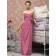 Draped/Flowers/Ruffles Pink Floor-length Empire Sleeveless Bridesmaid Dress