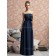 A-line Strapless Zipper Sleeveless Dark-Navy Bridesmaid Dress