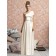 Natural Floor-length Zipper White One-Shoulder Bridesmaid Dress