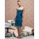 Sleeveless Empire Zipper Blue Sheath Bridesmaid Dress