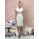 Draped/Ruffles Elastic-Satin Sleeveless Knee-length White Bridesmaid Dress