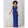 Backless Ruffles Empire Halter Floor-length Bridesmaid Dress